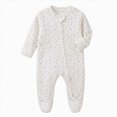thumbnail image 1 of Nwiuh Girls' Organic Cotton, Sleep and Play Footed Pajamas | Easy Zip Front Pjs Feature 2-Way Zipper to Ensure Newborns Have Restful Nights Sleep (White, 9-12 Months), 1 of 4