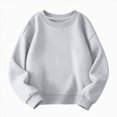 thumbnail image 1 of Nwiuh Girls Oversized Crewneck Sweatshirts Kids Fleece Pullover Tops | Fashion Clothes,Kids Long Sleeve Sweatshirts,Girl Sweaters,2026 New Fall Sweatshirts (Light Gray, 13-14 Years), 1 of 9