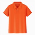 thumbnail image 1 of Nwiuh Girls Short Sleeve Polo Shirts School Uniform Shirt Kids Uniform Shirt, Pique Polo Shirt, Button Down, Collared Shirt, Basic Polo Shirts, Golf Shirt, Casual, Solid, Loose Fit(Orange,9-10 Years), 1 of 7