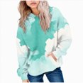 thumbnail image 1 of Nwiuh Girls Tie Dye Sweatshirts Loose Casual Hoodies Long Sleeve Pullover Hooded Tops with Pockets (Green, 7-8 Years), 1 of 4