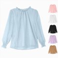 thumbnail image 1 of Nwiuh Girls Tulle Long Sleeve Shirt Crew Neck Lace Sequins Soft Summer Pullover Tops Teen Kids Cute Loose Fit T Shirt Outfits (Brown, 9-10 Years), 1 of 5