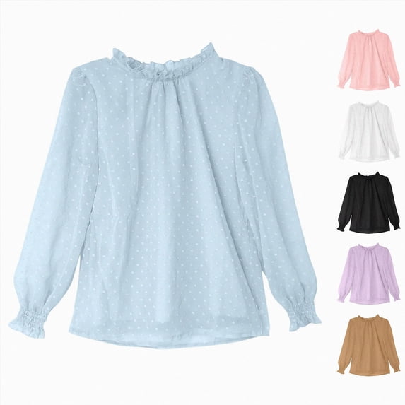 Nwiuh Girls Tulle Long Sleeve Shirt Crew Neck Lace Sequins Soft Summer Pullover Tops Teen Kids Cute Loose Fit T Shirt Outfits (Brown, 9-10 Years)