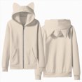 thumbnail image 1 of Nwiuh Girls and Toddler Long Sleeve Zip Up Hoodie Sweatshirt (Beige, 7-8 Years), 1 of 9