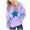 thumbnail image 1 of Nwiuh Hoodie Kids Cute Star Pattern Sweatshirts for Teen Girls with Pockets Long Sleeve Fall Winter Hoodie (Purple, 4-5 Years), 1 of 4