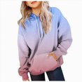 thumbnail image 1 of Nwiuh Hoodies for Teen Girls Long Sleeve Gradient Color Cute Hoodie Lightweight Y2k Comfy Hooded Sweatshirt (Hot Pink, 5-6 Years), 1 of 6