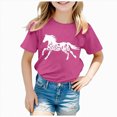 thumbnail image 1 of Nwiuh Horse Shirt for Girls Western Shirt Cowgirl Tshirts Horse Riding Tee Animal Lover Gift Graphic Tees Tops(Hot Pink,7-8 Years), 1 of 4
