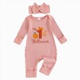 thumbnail image 1 of Nwiuh Infant Baby Girl Fall Outfit Sweatshirt Romper Fun Letters Long Sleeve Jumpsuit Newborn Clothes (Pink, 3-6 Months), 1 of 8