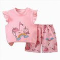 thumbnail image 1 of Nwiuh Infant Toddler Baby Girls Summer Clothes 3 6 12 18 Months 2T 3T 4T 5T Girls Outfits Cute Cartoon Sleeveless Tank Tops and Shorts Set 2Pcs (Watermelon Red, 5-6 Years), 1 of 4