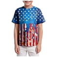 thumbnail image 1 of Nwiuh Kid Shirts 4th of July Graphic Printed Tees for Boys and Girls Novelty Fashion T-Shirts Unisex Casual Tops (Sky Blue, 6-7 Years), 1 of 5