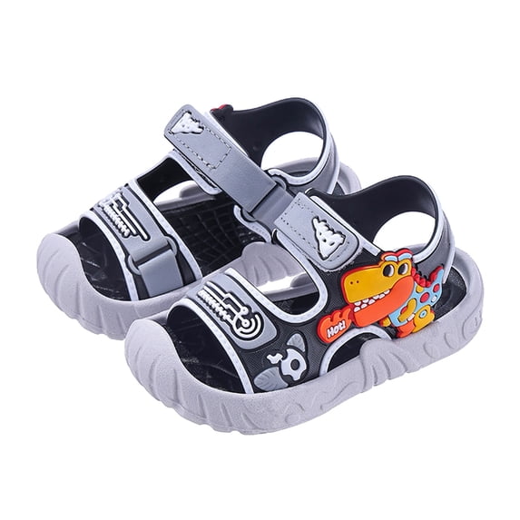 Nwiuh Kids Boy Anti Collision Fashion Outdoor Sandals for Summer Sport Walking Running School (Black, 12.5)
