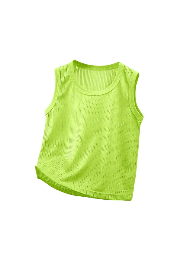 Kids Boys Soccer Pinnies Training Jersey Mesh Sports Vest Breathable Quick Dry Tank Top Toddler Lightweight Athletic Vest (Green, 3-4 Years)