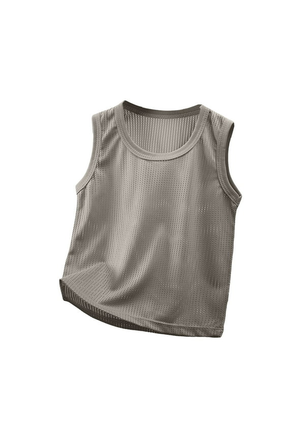 Kids Boys Soccer Pinnies Training Jersey Mesh Sports Vest Breathable Quick Dry Tank Top Toddler Lightweight Athletic Vest (Grey, 4-5 Years)