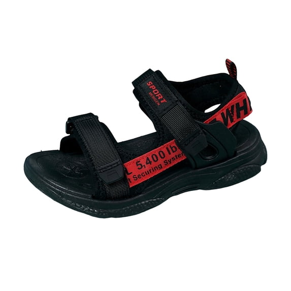 Nwiuh Kids Boys Summer Sports Sandals Hiking Beach Outdoor Open toe Sports Sandals for Kids (Red, 12.5)