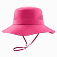 thumbnail image 1 of Nwiuh Kids Cotton Bucket Hat Sun Beach Hat for Boys Girls Hot Pink for Size 6-10 Years, 1 of 5