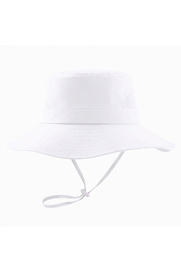 Kids Cotton Bucket Hat Sun Beach Hat for Boys Girls White for Size 3-6 Years