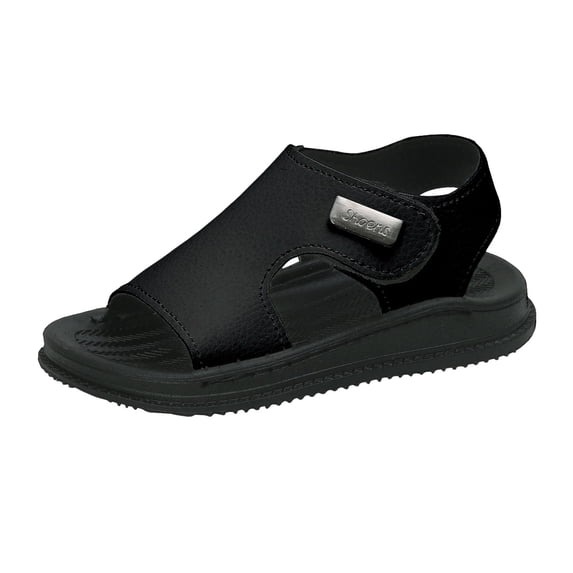 Nwiuh Kids Sandals Open Toe Lightweight Soft Summer Walking Sandal Beach Casual Holiday Vacation Outdoor Shoes for Kids (Black, 11)