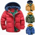 thumbnail image 1 of Nwiuh Kids Thicken Hooded Jacket Warm Winter Coat Windproof Outwear for Boys Padded Jacket Cool Casual (Yellow, 5-6 Years), 1 of 4