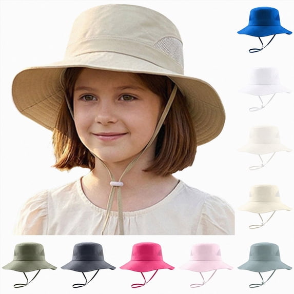 Nwiuh Kids Wide Brim Sun Hat for Toddler Boys Girls Breathable Bucket Hat for Fishing Hiking UPF 50+ Protection Sun Hat (Army Green, 3-6 Years)