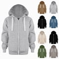 thumbnail image 1 of Nwiuh Kids Zip Up Hoodie School Uniform Boys Girls Zipper Sweatshirt Oversized Y2K Fall Hooded Jackets with Pockets Preppy Clothes (Green, 9-10 Years), 1 of 6