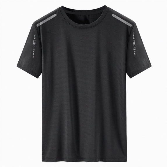 Nwiuh Men's Workout Shirts Dry Fit UPF 50+ Sun Shirts Cooling Moisture Wicking Athletic Gym Tops Black 3XL