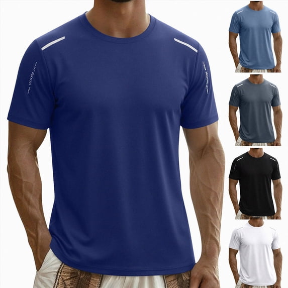 Nwiuh Mens Workout Shirts Dry Fit Sun Protection Athletic Short Sleeve Shirt UPF 50+ Gym Running Swim Rash Guard Top Grey for Size 5XL