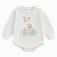 thumbnail image 1 of Nwiuh Newborn Baby Boy Hunting Clothes Duck Sweatshirt Romper Long Sleeve Bubble Romper Bodysuit Fall Winter Spring Outfit (Beige, 12-18 Months), 1 of 4