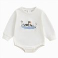 thumbnail image 1 of Nwiuh Newborn Baby Boy Hunting Clothes Duck Sweatshirt Romper Long Sleeve Bubble Romper Bodysuit Fall Winter Spring Outfit (White, 0-3 Months), 1 of 4