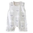 thumbnail image 1 of Nwiuh Newborn Baby Boys Sleeveless Romper One Piece Straps Overalls Jumpsuit Summer Clothes (Light Gray, 18-24 Months), 1 of 4