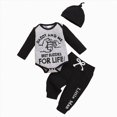 thumbnail image 1 of Nwiuh Newborn Infant Baby Clothes Long Sleeve Romper + Pants + Hat 3PCS Outfits Set (Grey, 12-18 Months), 1 of 9