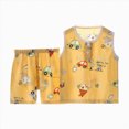 thumbnail image 1 of Nwiuh Pajamas Kids Boys Pajamas Sleepwear Baby Boy 2 Pcs Summer Pjs Kids Short Sets (Yellow, 3-4 Years), 1 of 4