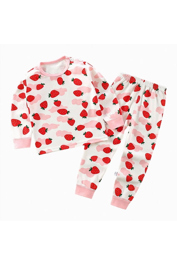Pajamas for Boys Fun Baseball Long Sleeves 2-Piece PJs Set Kid Comfy Sleepwear (Pink, 6-12 Months)
