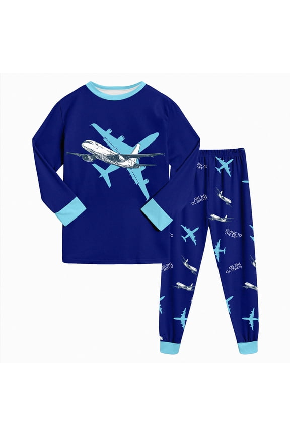 Sibling Matching 6M-8Y Soft Warm Cotton Modal Character Long Sleeve Snug-Fit Pajama Long Sleeve Sleepwear Daily (Mint Green, 4-5 Years)