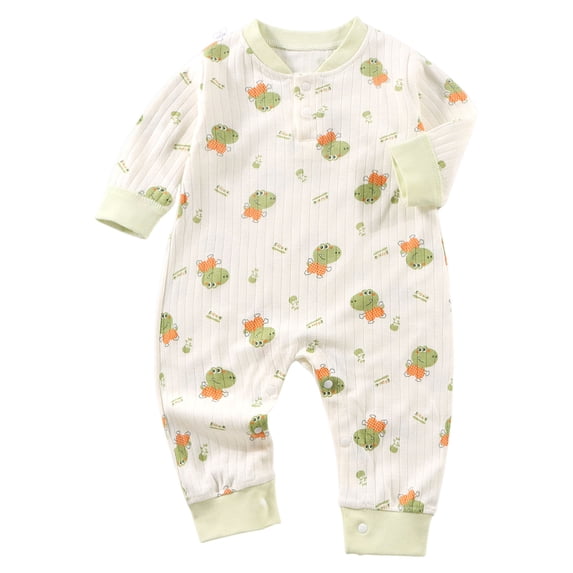 Nwiuh Soft Unisex Footless Newborn Baby Sleepers Pajamas Romper Boys Girls Long Sleeve (Light Green, 3-6 Months)