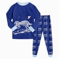 thumbnail image 1 of Nwiuh Toddler Baby Boy Clothes Fall Winter Outfit Contrast Color Long Sleeve Letter Sweatshirt Top Pants Set Fall Winter Set for2t 3t 4t 5t 6t (Dark Blue, 2-3 Years), 1 of 9
