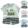 thumbnail image 1 of Nwiuh Toddler Baby Boy Clothes For 2t 3t 4t 5t 6t Boys Cute Summer Short Sleeve T Shirt Tops Shorts Clothes Sets Baby Boy Outfits(White, 7-8 Years), 1 of 4