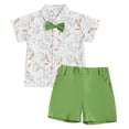 thumbnail image 1 of Nwiuh Toddler Baby Boy Easter Outfit Button Down Shirt Casual Shorts Summer Clothes Set (Green, 18-24 Months), 1 of 7