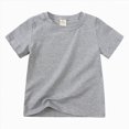 thumbnail image 1 of Nwiuh Toddler Baby Boy Girl Short Sleeve Crew Neck T Shirt Pullover Sweatshirt Summer Basic Tee Solid Casual Clothes(Grey,2-3 Years), 1 of 7