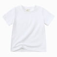 thumbnail image 1 of Nwiuh Toddler Baby Boy Girl Short Sleeve Crew Neck T Shirt Pullover Sweatshirt Summer Basic Tee Solid Casual Clothes(White,8-9 Years), 1 of 8