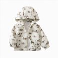 thumbnail image 1 of Nwiuh Toddler Baby Boy Windbreaker Jacket Zip Up Hoodie Long Sleeve Sweatshirt Infant Spring Clothes Fall Winter Coats (White, 6-12 Months), 1 of 9