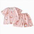 thumbnail image 1 of Nwiuh Toddler Baby Boys Clothes Set Button-Down Shirt Tops + Cotton Linen Shorts Summer Outfit 2PCS with Pockets Blue (Light Pink, 7-8 Years), 1 of 5