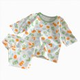 thumbnail image 1 of Nwiuh Toddler Baby Boys Girls Sung Fit Sleepwear Pajamas 2pcs Pjs Set, 12 Months - 10 Years (Z02-Green, 3-4 Years), 1 of 6