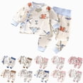 thumbnail image 1 of Nwiuh Toddler Baby Button-Down Pajamas Set, Cotton 2-PCS-PJs Set Long Sleeve Shirt and Pants Set Sleepwear for Unisex Kids (Watermelon Red, 2-3 Years), 1 of 6