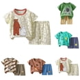 thumbnail image 1 of Nwiuh Toddler Baby Girl Summer Waffled Clothes Set 9 12 18 24 Months 2T 3T 4T 3D Flower Short Sleeve Round Neck Tops Elastic Waist Shorts Outfit(Grey, 5-6 Years), 1 of 5