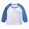thumbnail image 1 of Nwiuh Toddler Baby Girls Boys Long Sleeve Raglan Shirt Baseball Tee Cotton T-Shirt Kids Casual Athletic Tee Shirts Tops(Blue,11-12 Years), 1 of 6