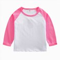 thumbnail image 1 of Nwiuh Toddler Baby Girls Boys Long Sleeve Raglan Shirt Baseball Tee Cotton T-Shirt Kids Casual Athletic Tee Shirts Tops(Hot Pink,7-8 Years), 1 of 5