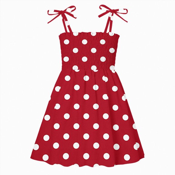 Nwiuh Toddler Baby Girls Summer Dress, Short Puff Sleeve Cotton Sundress Blue Striped Floral Embroidery Prince Dresses Red for Size 5-6 Years