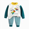 thumbnail image 1 of Nwiuh Toddler Boy Clothes Baby Boy Kids Cotton Pullover Sweatshirt Pants Fall Winter Clothes Boys (Dark Green, 18-24 Months), 1 of 3