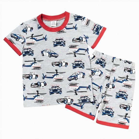 Nwiuh Toddler Boy Summer Clothes 12 18 24 Months 2T 3T 4T 5T Outfit Short Sleeve Print T-Shirt Shorts Set(Red, 2-3 Years)