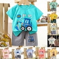 thumbnail image 1 of Nwiuh Toddler Boy Summer Outfits Baby Boy Airplane Short Sleeves T-Shirt Plaid Shorts Set Boy Clothes Set (6-12 Months, Light Pink), 1 of 3