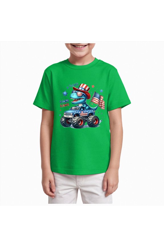 Toddler Boys 4th of July Girls Kids USA Red White and Blue American T-Shirts Independence Day Tee Green for Size 13-14 Years